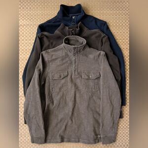 Bundle of 3 Stetson Pullover Mock Neck Henley Sweatshirts Men's Size Medium